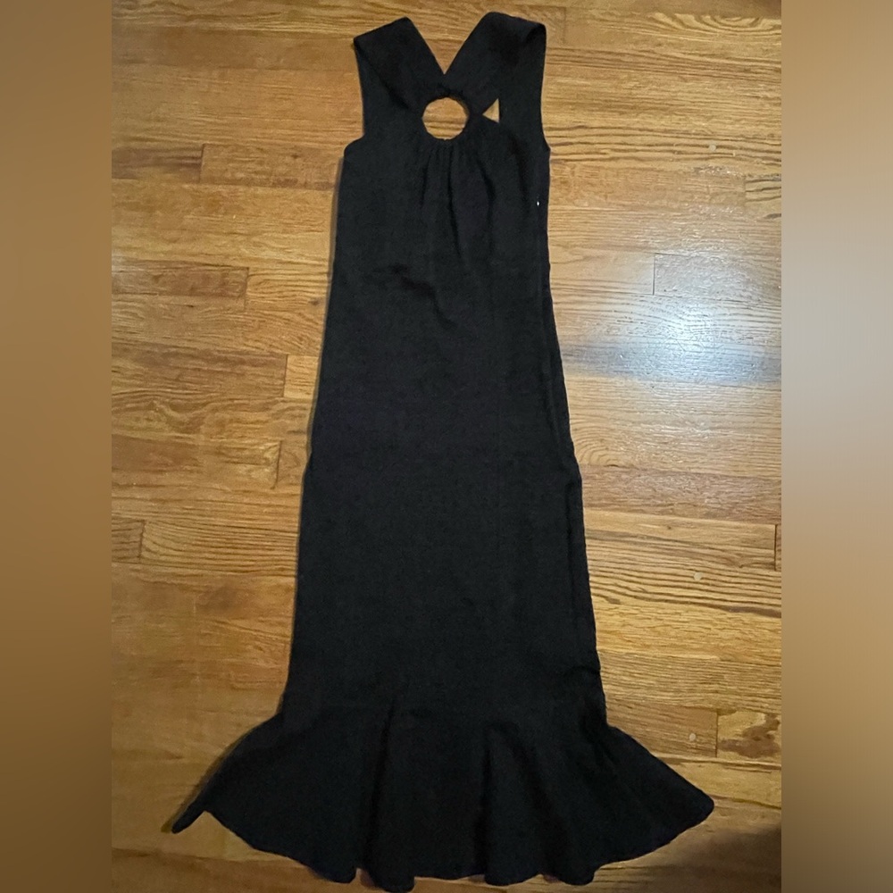 Opening Ceremony Black Sleeveless Maxi Dress with Ring Back Detail